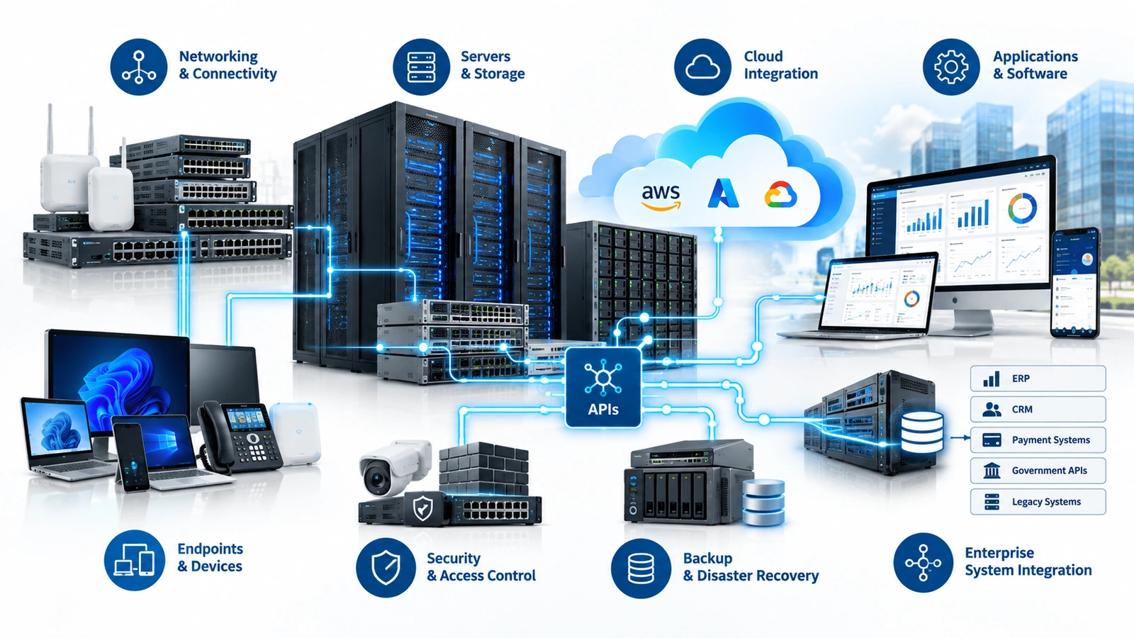 IT infrastructure infographic.