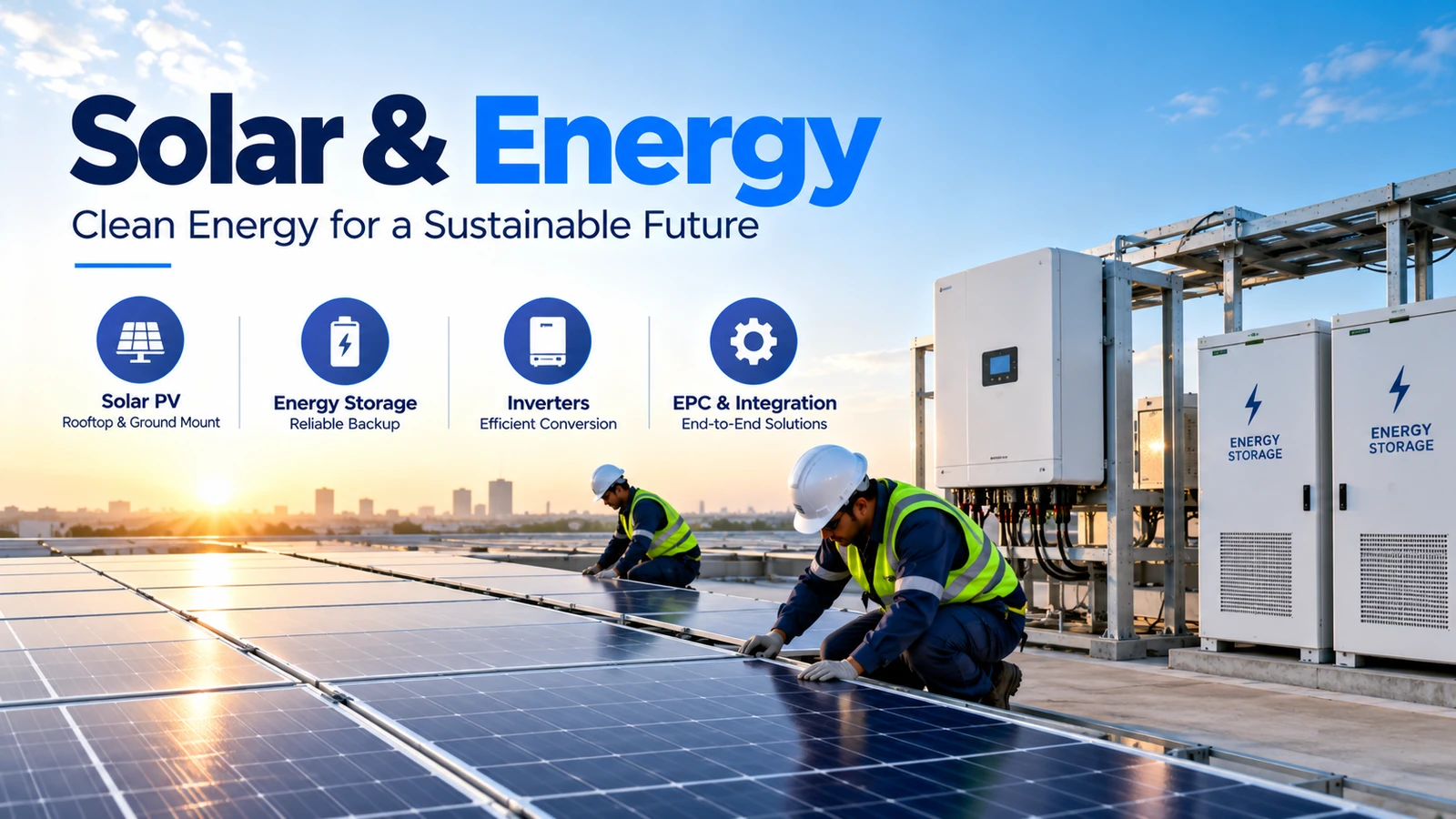 Solar PV and energy infographic.